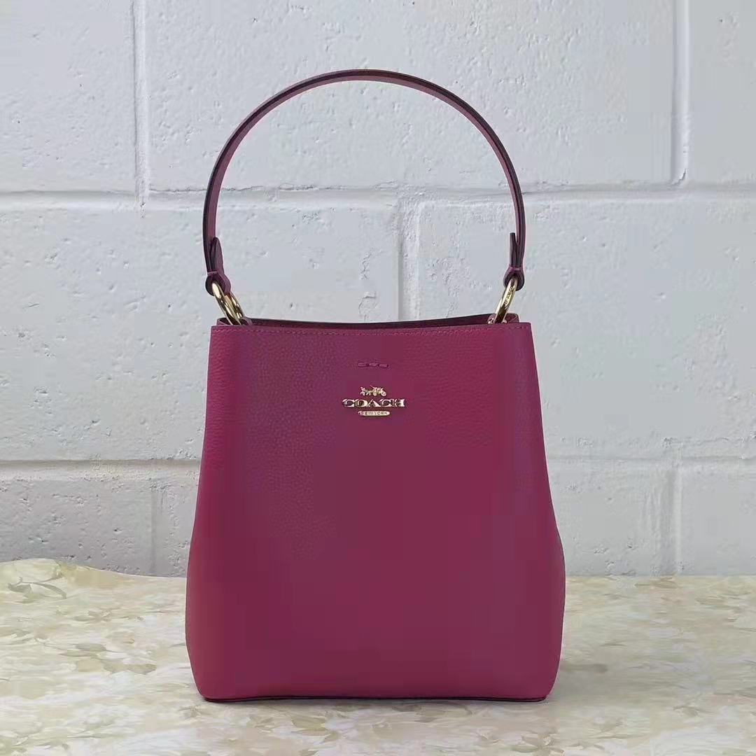 COACH 1011 Small Town Bucket Bag In Bright Violet COACH 1011 Small Town Bucket Bag In Bright Violet